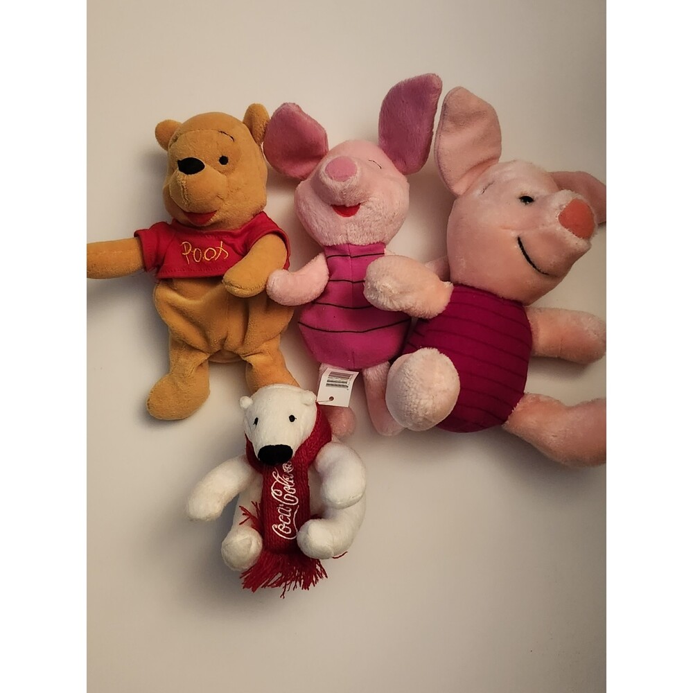 3 Disney Plush Toys, with Coco Cola Bear B14